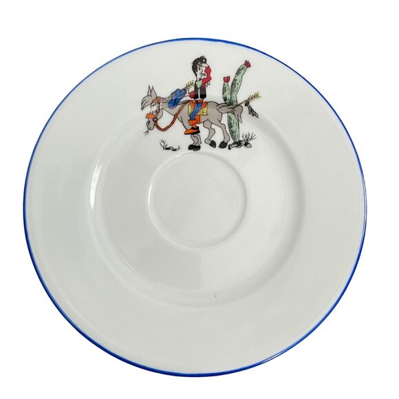 Vintage 1960s Gural Porselen Dishes Western Charro Turkish Rodeo Cowboy Ranch - Picture 6 of 16